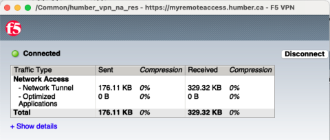 VPN connection window