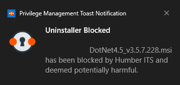 Uninstaller Blocked